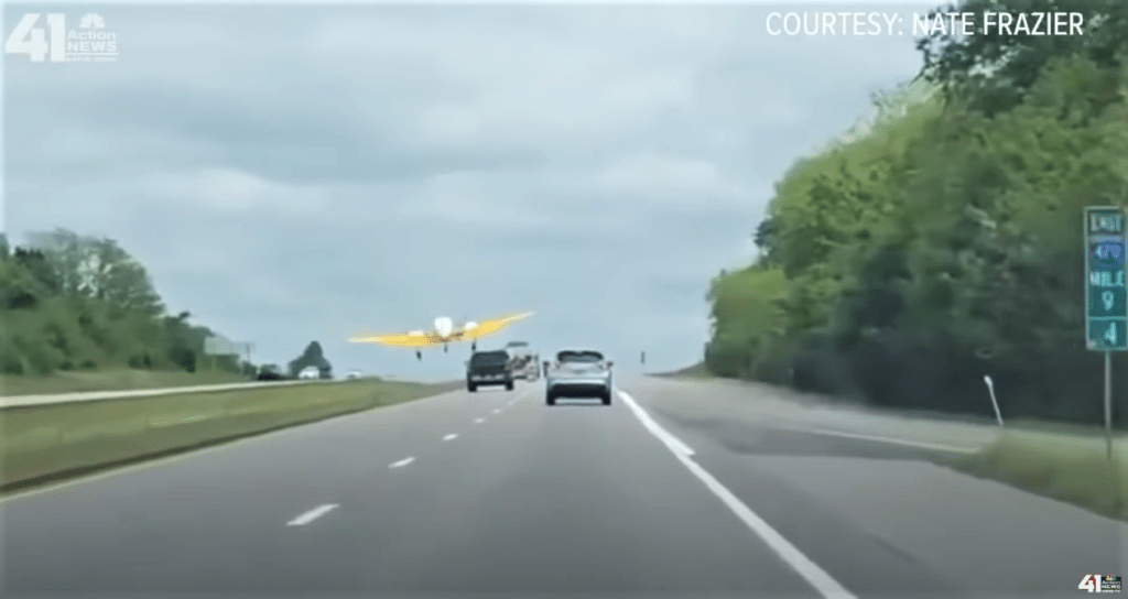 Plane Makes Emergency Landing On Us Highway Bbc News 0158