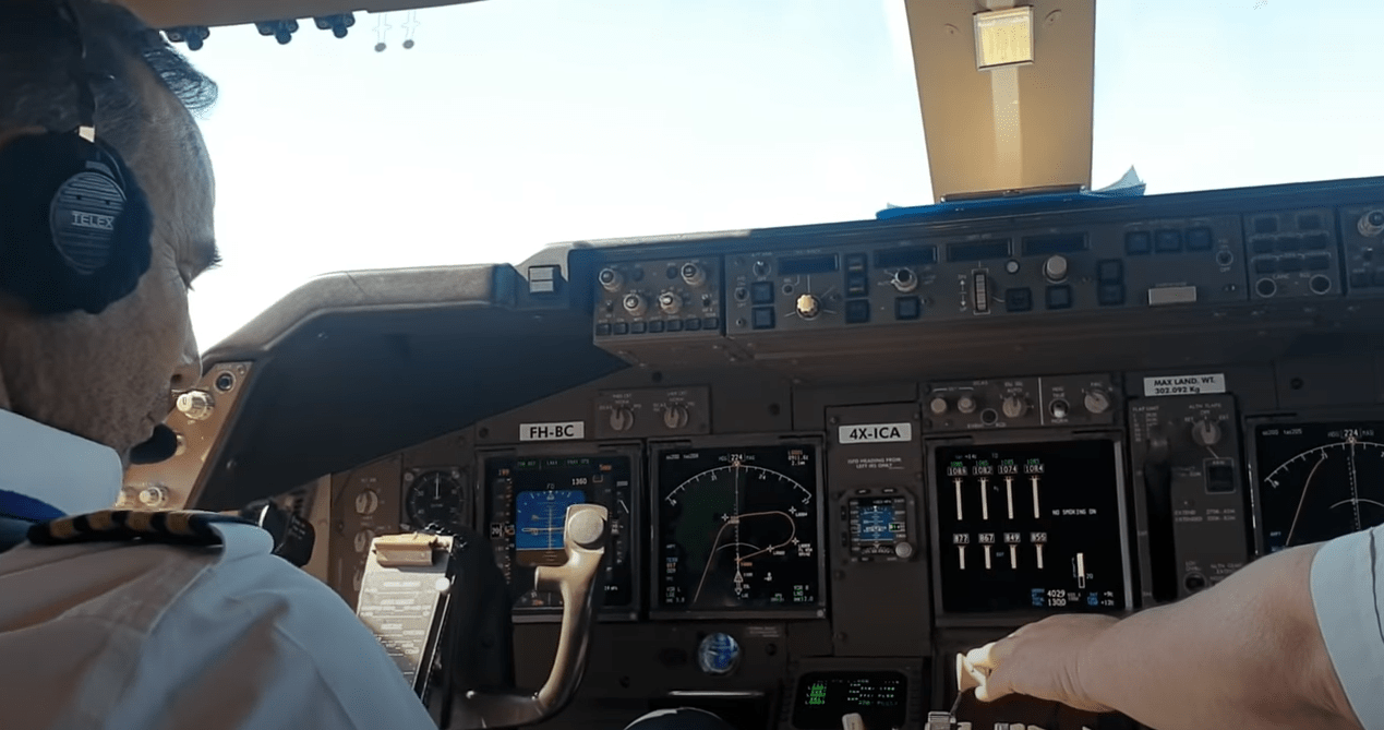 B 747 heavy TAKEOFF . Cockpit view – Sky Today