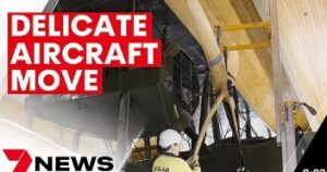 Final journey for iconic Vickers Vimy at Adelaide Airport | 7NEWS