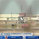 Small jet makes emergency landing at Meadows Field Airport