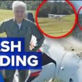 Pilot makes emergency landing after engine cuts out mid-flight | 9 News Australia