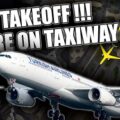 Turkish Airbus Start TAKEOFF ON TAXIWAY. REAL ATC