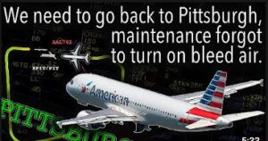 American Airlines Maintenance Forgot to Turn On Bleed Air. REAL ATC