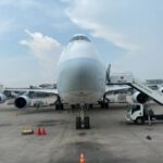 Boeing 747 main cargo deck. Pre departure inspection